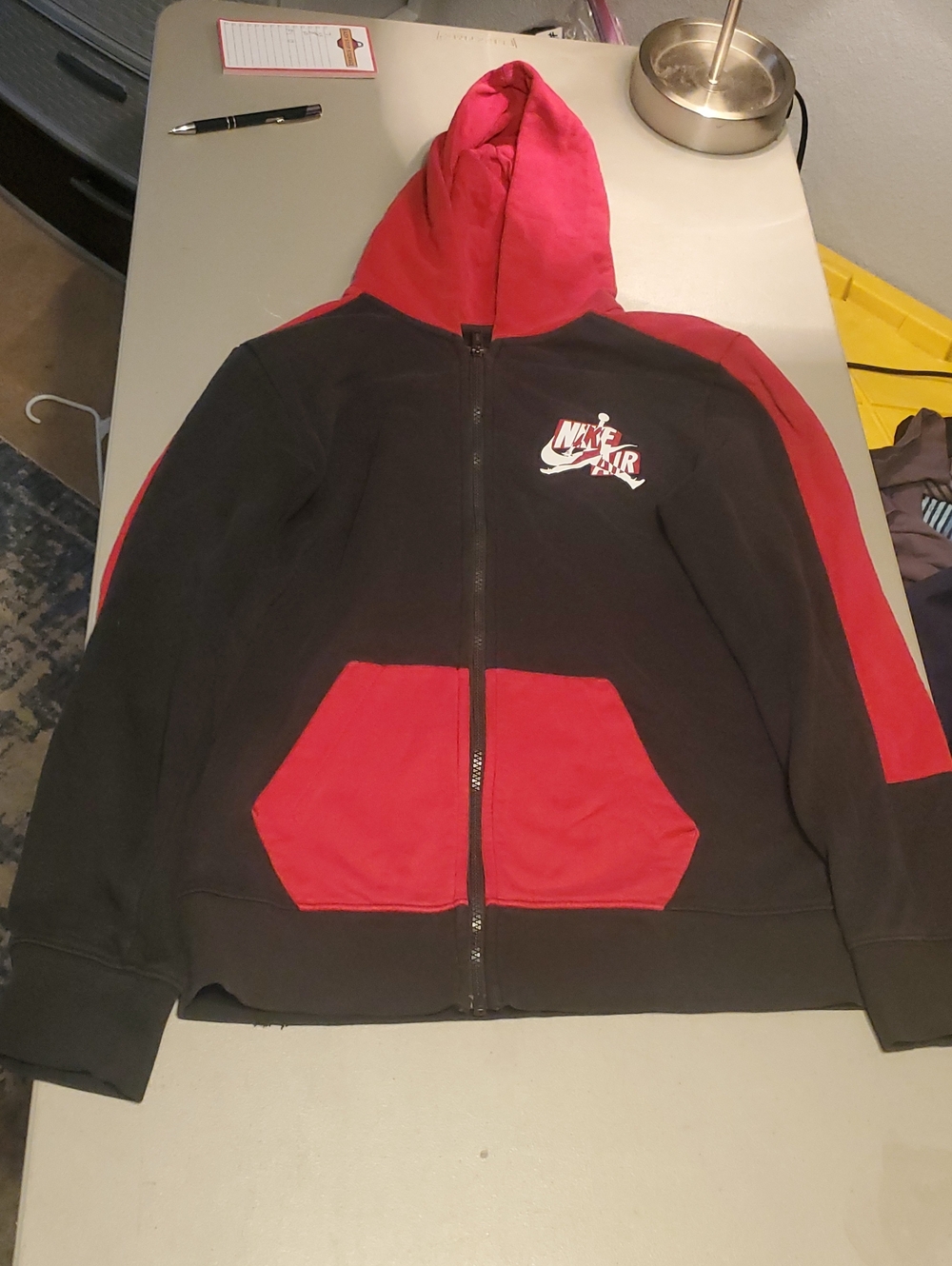 Nike Black and Red Zip-Up Hoodie Jacket